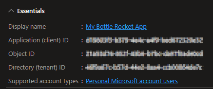 My app registration